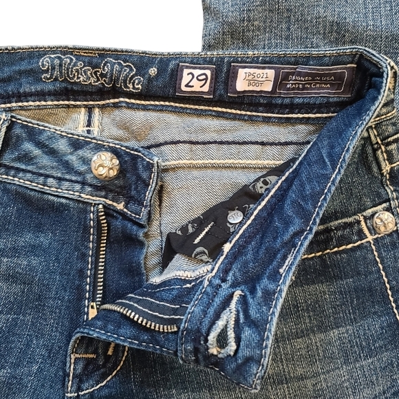 Miss Me JP5021 bling embroidered pockets Bootcut Jeans size 29 - Picture 5 of 8